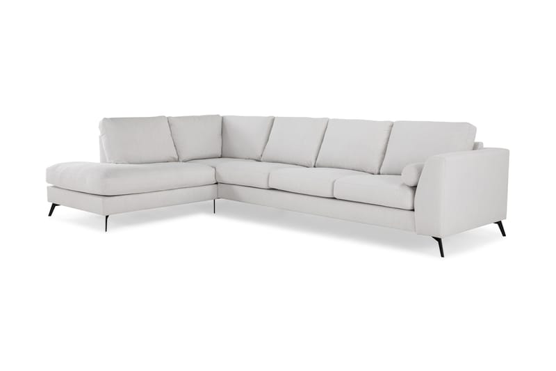 Ocean Lyx 4-personers Venstrevendt L-formet Chaiselongsofa i Stof - Lysegrå - Møbler - Sofaer - Sofa med chaiselong - 4 personers sofa med chaiselong