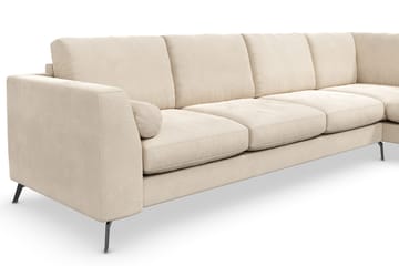 Ocean Lyx 4-personers Højrevendt L-formet Chaiselongsofa i Fløjl - Beige - Møbler - Sofaer - Sofa med chaiselong