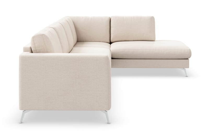 Ocean Lyx 4-personers Højrevendt L-formet Chaiselongsofa i Stof - Beige - Møbler - Sofaer - Sofa med chaiselong - 4 personers sofa med chaiselong