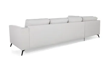 Ocean Lyx 4-personers Venstrevendt L-formet Chaiselongsofa i Stof - Lysegrå - Møbler - Sofaer - Sofa med chaiselong
