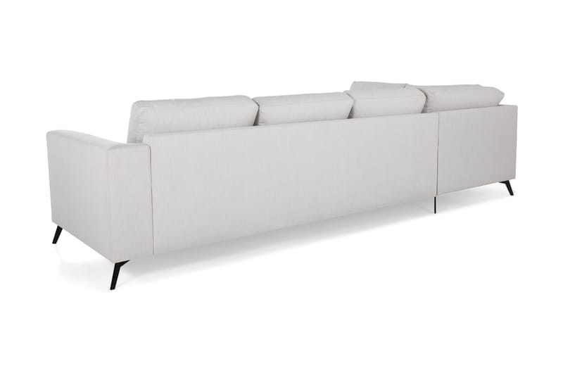 Ocean Lyx 4-personers Venstrevendt L-formet Chaiselongsofa i Stof - Lysegrå - Møbler - Sofaer - Sofa med chaiselong - 4 personers sofa med chaiselong