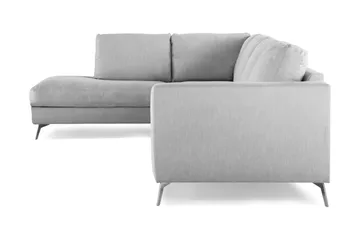 Ocean Lyx 4-personers Venstrevendt L-formet Chaiselongsofa i Stof - Grå - Møbler - Sofaer - Sofa med chaiselong