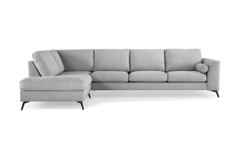 Ocean Lyx 4-personers Venstrevendt L-formet Chaiselongsofa i Stof - Grå - Møbler - Sofaer - Sofa med chaiselong - 4 personers sofa med chaiselong