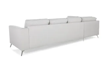 Ocean Lyx 4-personers Venstrevendt L-formet Chaiselongsofa i Stof - Lysegrå - Møbler - Sofaer - Sofa med chaiselong