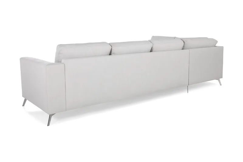 Ocean Lyx 4-personers Venstrevendt L-formet Chaiselongsofa i Stof - Lysegrå - Møbler - Sofaer - Sofa med chaiselong - 4 personers sofa med chaiselong