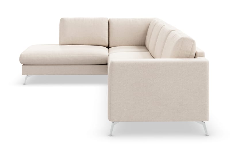 Ocean Lyx 4-personers Venstrevendt L-formet Chaiselongsofa i Stof - Beige - Møbler - Sofaer - Sofa med chaiselong - 4 personers sofa med chaiselong