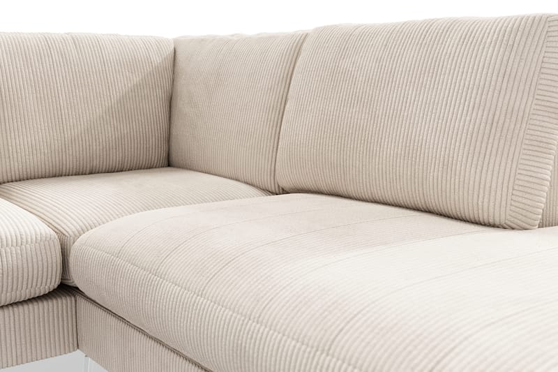 Ocean Lyx 4-personers Højrevendt L-formet Chaiselongsofa i Manchester - Beige - Møbler - Sofaer - Sofa med chaiselong - 4 personers sofa med chaiselong