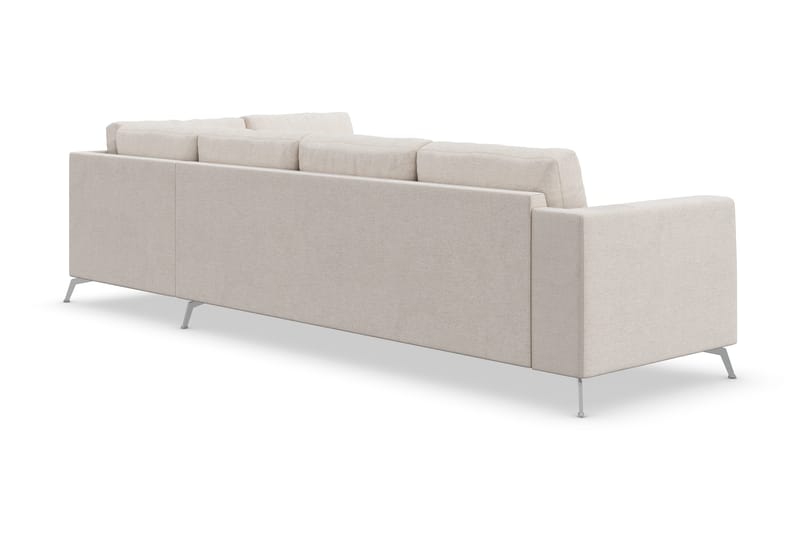 Ocean Lyx 4-personers Højrevendt L-formet Chaiselongsofa i Stof - Beige - Møbler - Sofaer - Sofa med chaiselong - 4 personers sofa med chaiselong