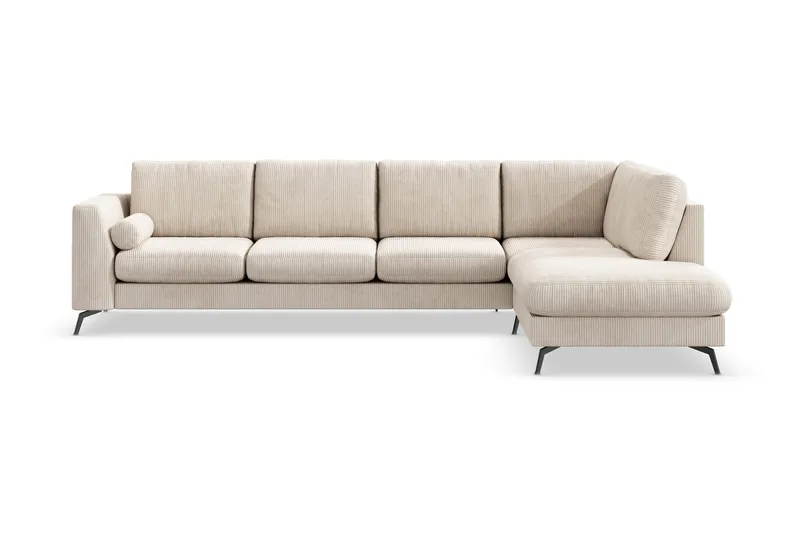 Ocean Lyx 4-personers Højrevendt L-formet Chaiselongsofa i Manchester - Beige - Møbler - Sofaer - Sofa med chaiselong - 4 personers sofa med chaiselong