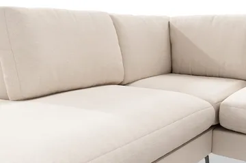 Ocean Lyx 4-personers Venstrevendt L-formet Chaiselongsofa i Stof - Beige - Møbler - Sofaer - Sofa med chaiselong