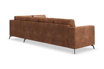Ocean Lyx 5-personers Højrevendt L-formet Chaiselongsofa i Kunstlæder - Brun - Møbler - Sofaer - Sofa med chaiselong