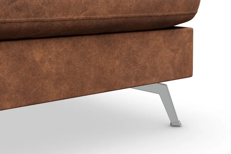 Ocean Lyx 5-personers Højrevendt L-formet Chaiselongsofa i Kunstlæder - Brun - Møbler - Sofaer - Sofa med chaiselong - 4 personers sofa med chaiselong