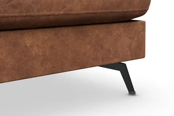Ocean Lyx 5-personers Højrevendt L-formet Chaiselongsofa i Kunstlæder - Brun - Møbler - Sofaer - Sofa med chaiselong