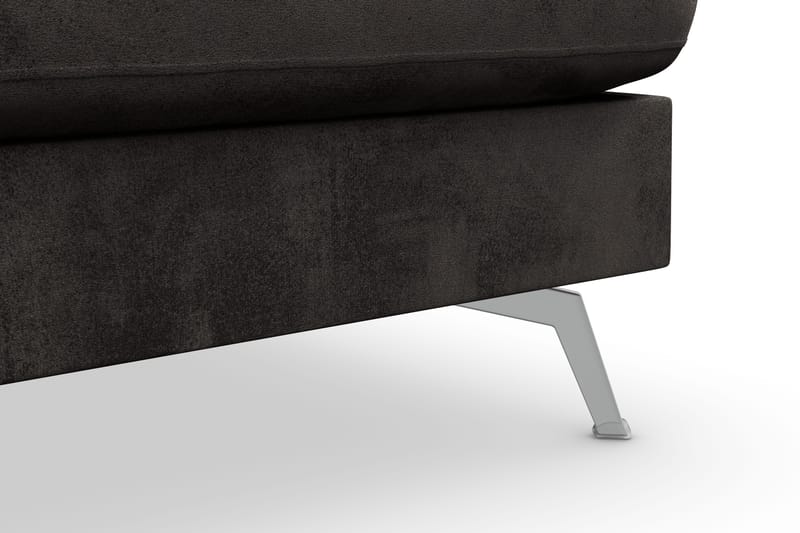 Ocean Lyx 5-personers Højrevendt L-formet Chaiselongsofa i Fløjl - Mørkegrå - Møbler - Sofaer - Sofa med chaiselong - 4 personers sofa med chaiselong
