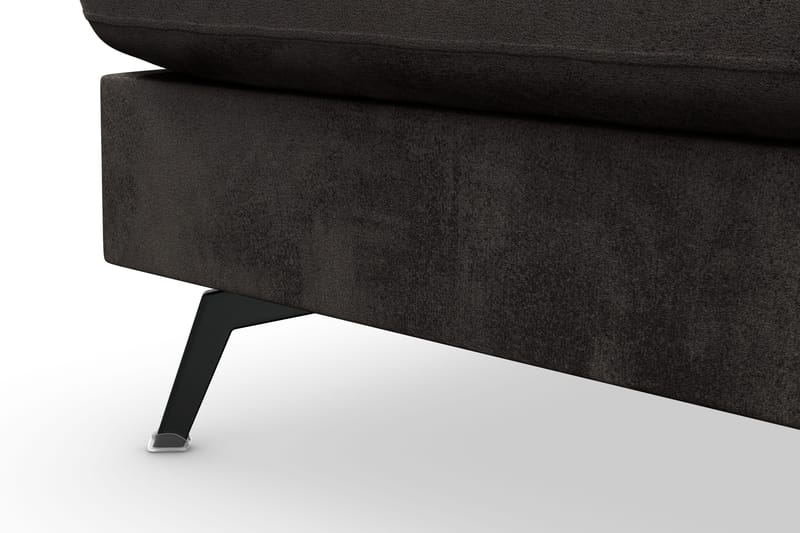 Ocean Lyx 6-personers Venstrevendt U-formet Sofa med Divan og Chaiselong + Fodskammel i Fløjl - Mørkegrå - Møbler - Sofaer - Sofa med chaiselong