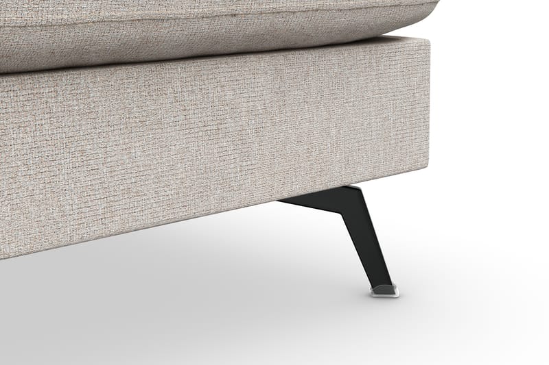 Ocean Lyx 6-personers Højrevendt U-formet Sofa med Divan og Chaiselong + Fodskammel i Stof - Beige - Møbler - Sofaer - Sofa med chaiselong