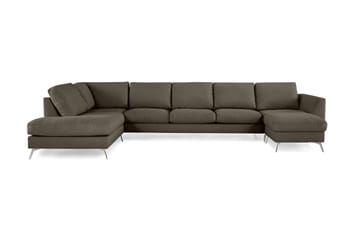 Ocean Lyx 6-personers Venstrevendt U-formet Sofa med Divan og Chaiselong + Fodskammel i Stof