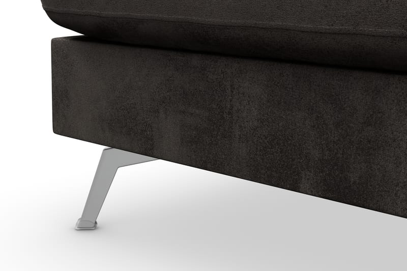 Ocean Lyx 6-personers Venstrevendt U-formet Sofa med Divan og Chaiselong + Fodskammel i Fløjl - Mørkegrå - Møbler - Sofaer - Sofa med chaiselong