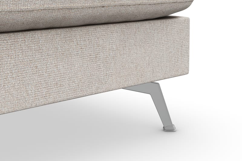 Ocean Lyx 6-personers Højrevendt U-formet Sofa med Divan og Chaiselong + Fodskammel i Stof - Beige - Møbler - Sofaer - Sofa med chaiselong