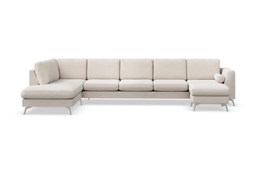 Ocean Lyx 6-personers Venstrevendt U-formet Sofa med Divan og Chaiselong + Fodskammel i Stof