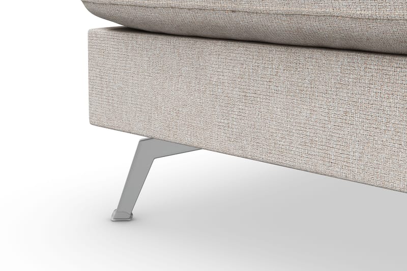 Ocean Lyx 6-personers Venstrevendt U-formet Sofa med Divan og Chaiselong + Fodskammel i Stof - Beige - Møbler - Sofaer - Sofa med chaiselong