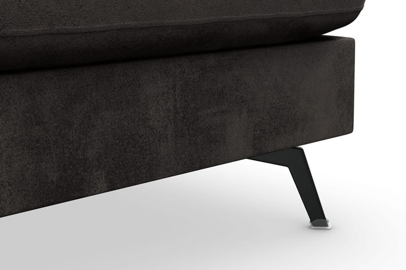 Ocean Lyx 6-personers Højrevendt U-formet Sofa med Divan og Chaiselong + Fodskammel i Fløjl - Mørkegrå - Møbler - Sofaer - U Sofa