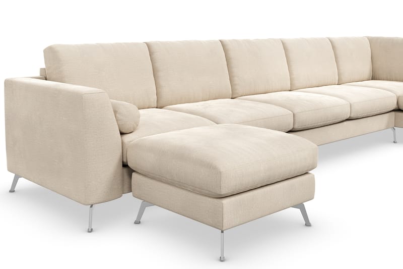 Ocean Lyx U-sofa med Chaiselong Højre - Beige/Velour - Sofa med chaiselong