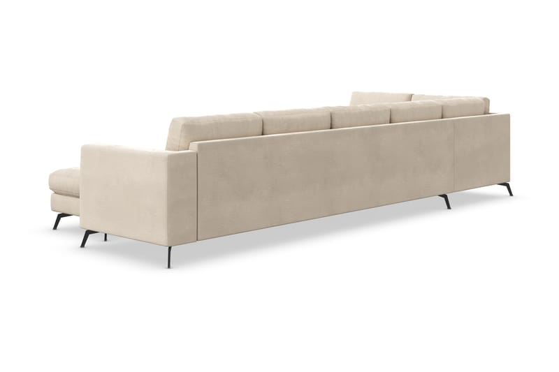 Ocean Lyx U-sofa med Chaiselong Venstre - Beige/Velour - Sofa med chaiselong