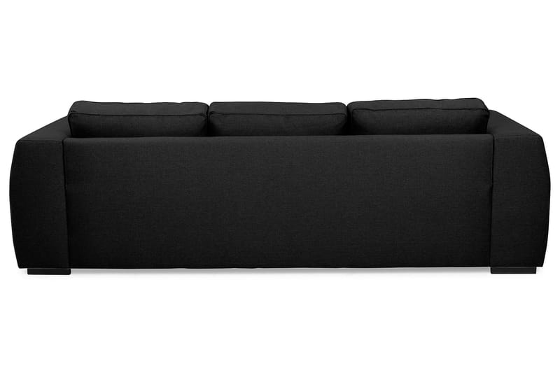 Optus 3-personers Vendbar L-formet Chaiselongsofa i Stof - Sort - Møbler - Sofaer - Sofa med chaiselong