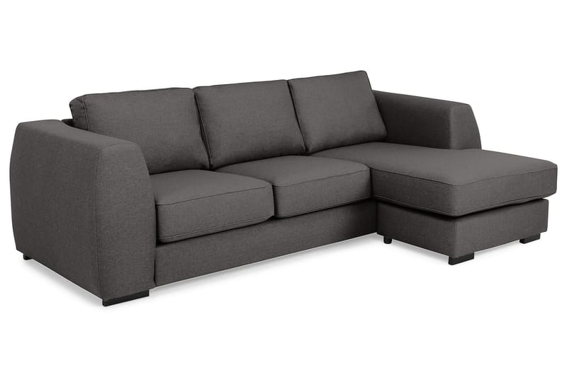 Optus 3-personers Vendbar L-formet Chaiselongsofa i Stof - Mørkegrå - Møbler - Sofaer - Sofa med chaiselong