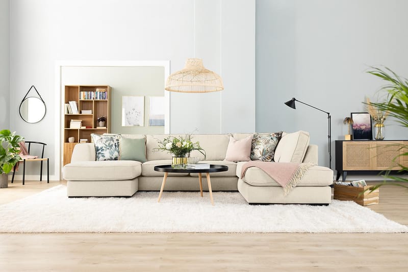 Optus 3-pers Sofa med Chaiselong Venstre - Beige - Sofa med chaiselong