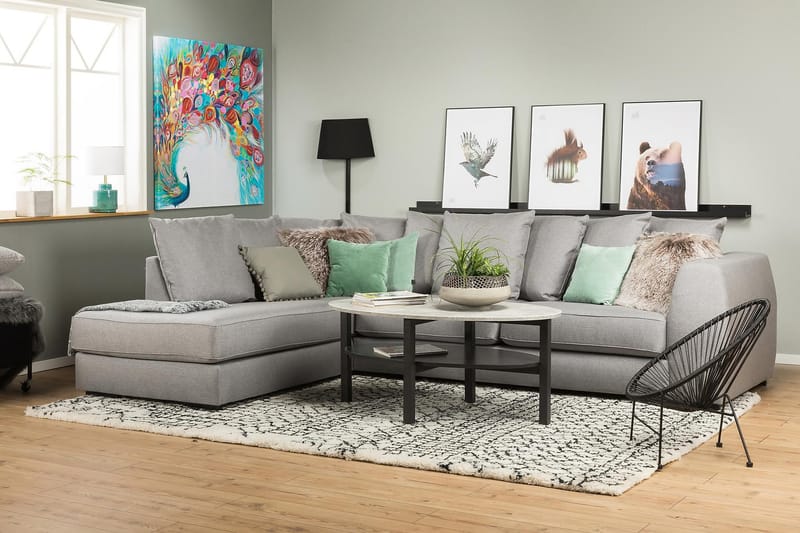 Optus 3-pers Sofa med Chaiselong Venstre inkl Løse Puder - Lysegrå - Møbler - Sofaer - Sofa med chaiselong