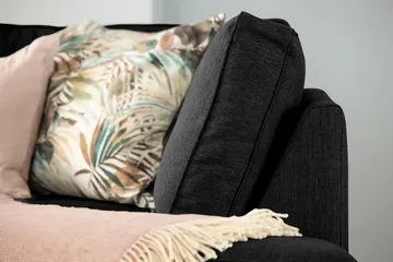 Optus 3-personers Vendbar L-formet Chaiselongsofa i Stof - Sort - Møbler - Sofaer - Sofa med chaiselong