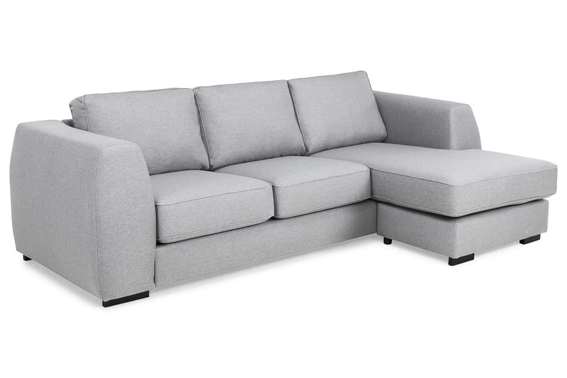 Optus 3-personers Vendbar L-formet Chaiselongsofa i Stof - Lysegrå - Møbler - Sofaer - Sofa med chaiselong - 3 personers sofa med chaiselong