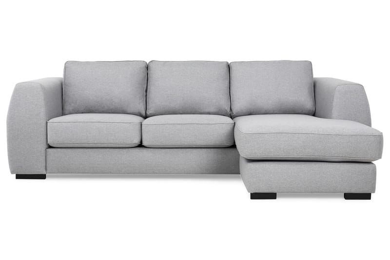 Optus 3-personers Vendbar L-formet Chaiselongsofa i Stof - Lysegrå - Møbler - Sofaer - Sofa med chaiselong - 3 personers sofa med chaiselong