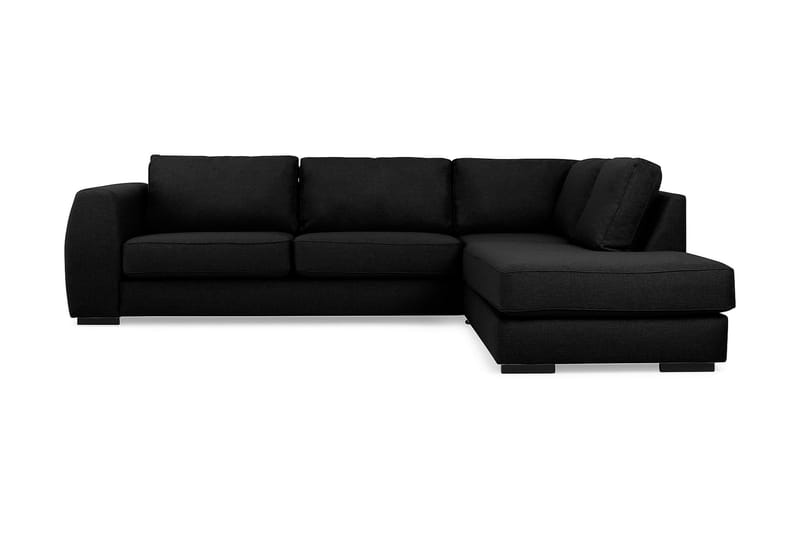Optus 4-personers Højrevendt L-formet Chaiselongsofa i Stof - Sort - Møbler - Sofaer - Sofa med chaiselong