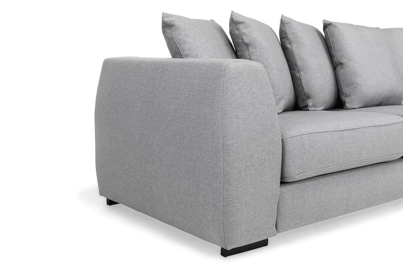Optus 4-personers Højrevendt L-formet Chaiselongsofa i Stof inkl. Kuvertpuder - Lysegrå - Møbler - Sofaer - Sofa med chaiselong