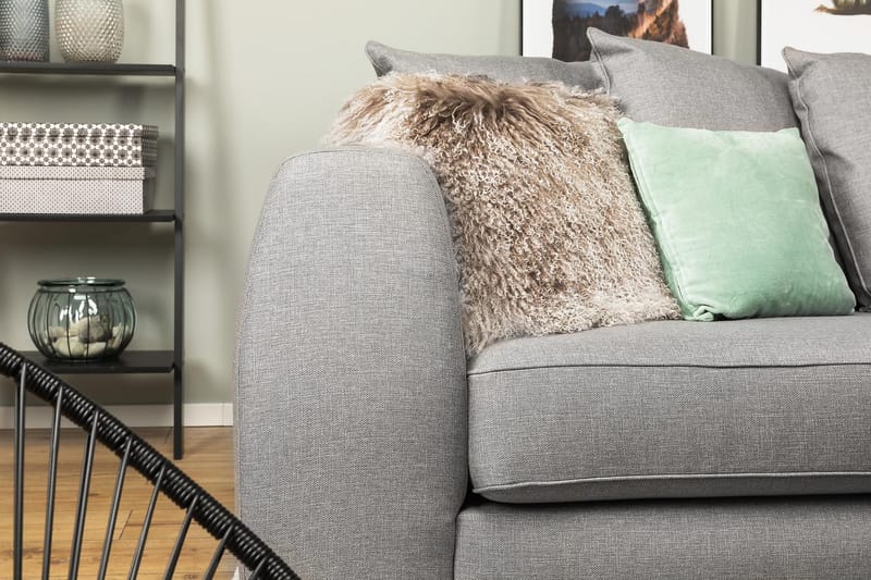 Optus 4-personers Højrevendt L-formet Chaiselongsofa i Stof inkl. Kuvertpuder - Lysegrå - Møbler - Sofaer - Sofa med chaiselong