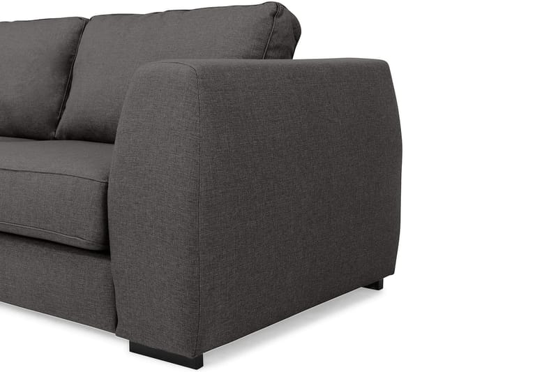 Optus 4-personers Venstrevendt L-formet Chaiselongsofa i Stof - Mørkegrå - Møbler - Sofaer - Sofa med chaiselong - 3 personers sofa med chaiselong