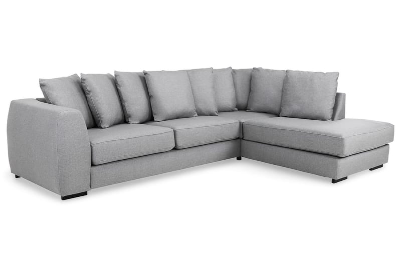 Optus 4-personers Højrevendt L-formet Chaiselongsofa i Stof inkl. Kuvertpuder - Lysegrå - Møbler - Sofaer - Sofa med chaiselong - 3 personers sofa med chaiselong