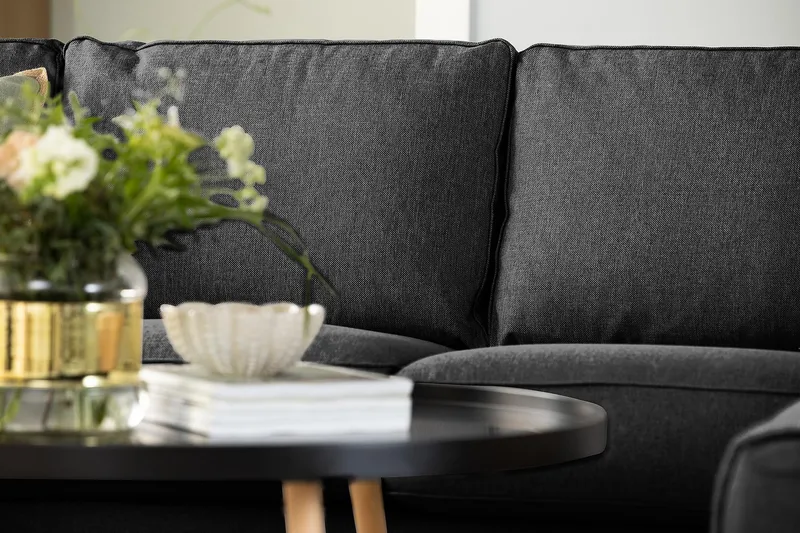 Optus 4-personers Venstrevendt L-formet Chaiselongsofa i Stof - Mørkegrå - Møbler - Sofaer - Sofa med chaiselong - 3 personers sofa med chaiselong
