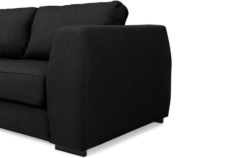 Optus 4-personers Venstrevendt L-formet Chaiselongsofa i Stof - Sort - Møbler - Sofaer - Sofa med chaiselong - 4 personers sofa med chaiselong