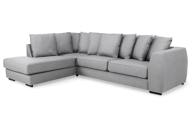 Optus 4-personers Venstrevendt L-formet Chaiselongsofa i Stof inkl. Kuvertpuder - Lysegrå - Møbler - Sofaer - Sofa med chaiselong - 3 personers sofa med chaiselong