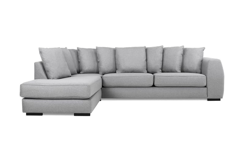 Optus 4-personers Venstrevendt L-formet Chaiselongsofa i Stof inkl. Kuvertpuder - Lysegrå - Møbler - Sofaer - Sofa med chaiselong - 3 personers sofa med chaiselong