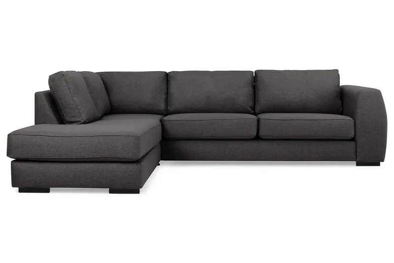 Optus 4-personers Venstrevendt L-formet Chaiselongsofa i Stof - Mørkegrå - Møbler - Sofaer - Sofa med chaiselong - 3 personers sofa med chaiselong