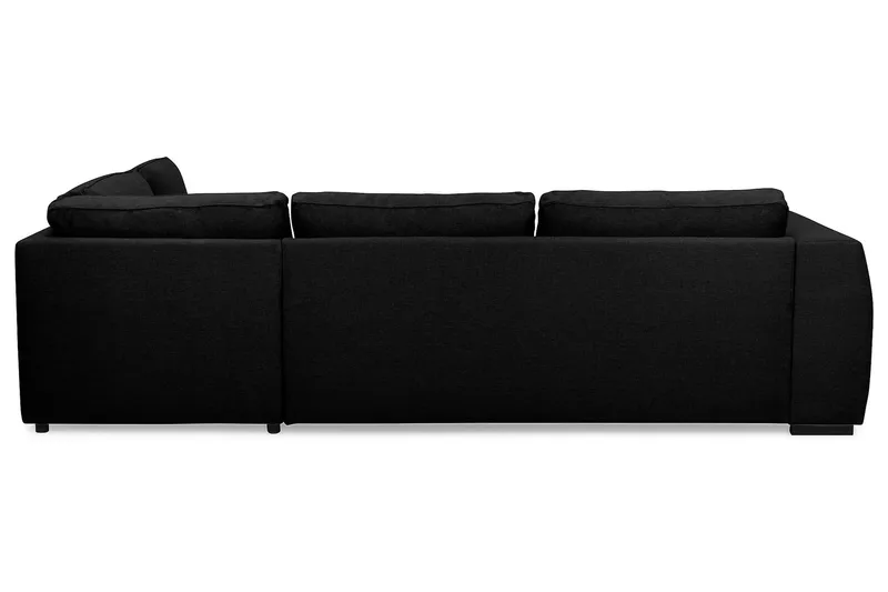 Optus 4-personers Højrevendt L-formet Chaiselongsofa i Stof - Sort - Møbler - Sofaer - Sofa med chaiselong - 3 personers sofa med chaiselong