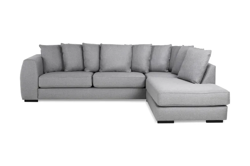 Optus 4-personers Højrevendt L-formet Chaiselongsofa i Stof inkl. Kuvertpuder, Lysegrå