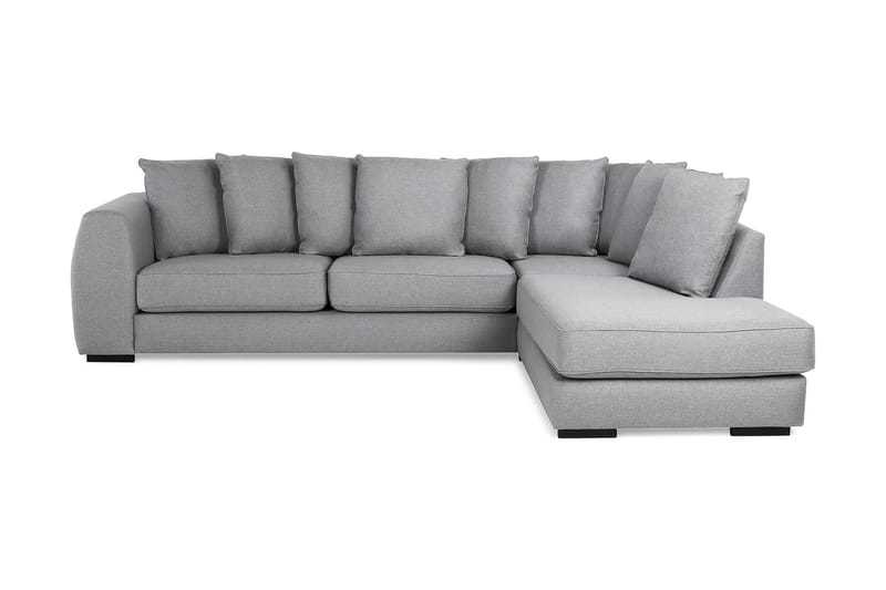 Optus 4-personers Højrevendt L-formet Chaiselongsofa i Stof inkl. Kuvertpuder, Lysegrå