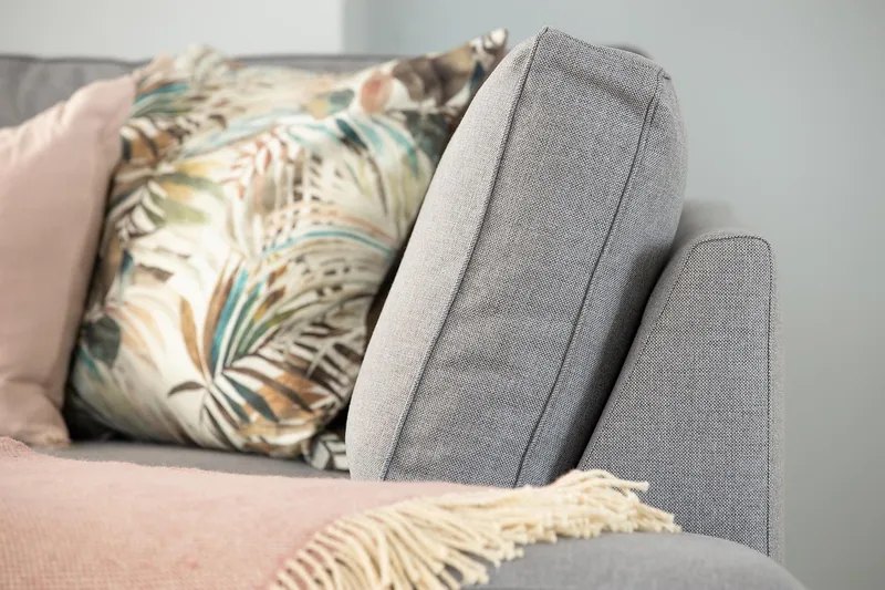 Optus 4-personers Venstrevendt L-formet Chaiselongsofa i Stof - Lysegrå - Møbler - Sofaer - Sofa med chaiselong - 3 personers sofa med chaiselong