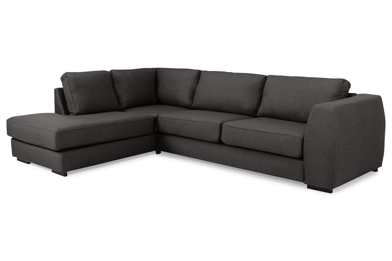 Optus 4-personers Venstrevendt L-formet Chaiselongsofa i Stof - Mørkegrå - Møbler - Sofaer - Sofa med chaiselong - 3 personers sofa med chaiselong